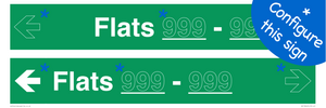 Two Flat Directional Section Green background transparent text